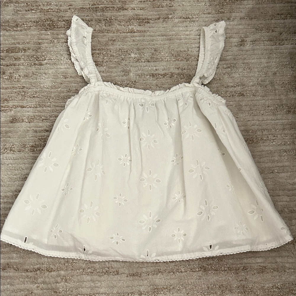 Arizona Jean Company White Ruffled Top